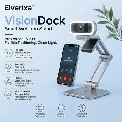 Elverixa™ VisionDock Smart Webcam Stand