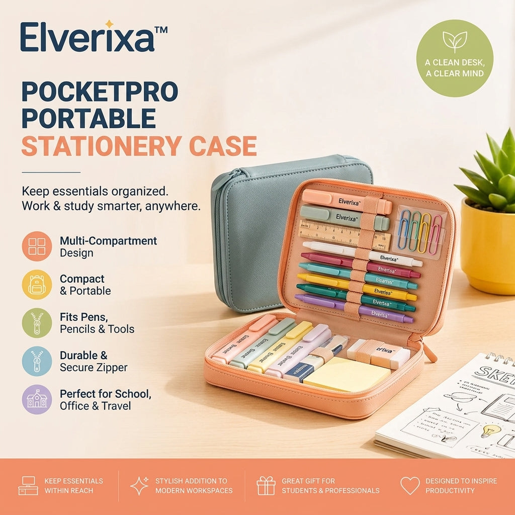 Elverixa™ PocketPro Portable Stationery Case