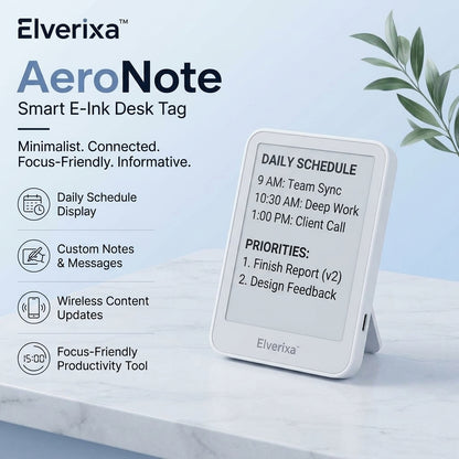 Elverixa™ AeroNote Smart E-Ink Desk Tag